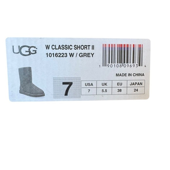 UGG Australia Classic Short II Grey Suede Sheepskin Boots Women's